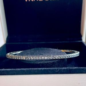 Pandora Twinkling Forever Silver Bangle Bracelet